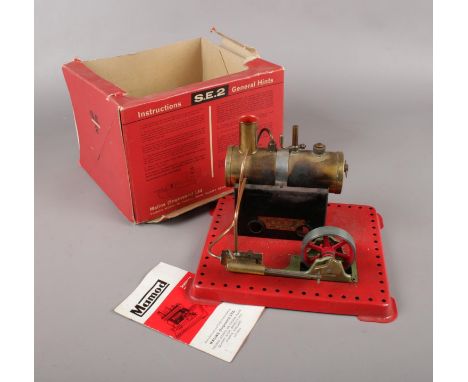 A Mamod stationary model steam engine, number SE2.  