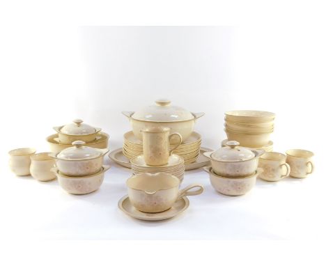 A Denby pottery part dinner and tea service decorated in the Maplewood pattern, comprising oval meat platter, vegetable turee