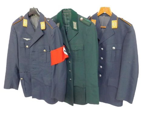 Costume; a replica Wehrmacht jacket, and two replica Luftwaffe jackets. (3).
