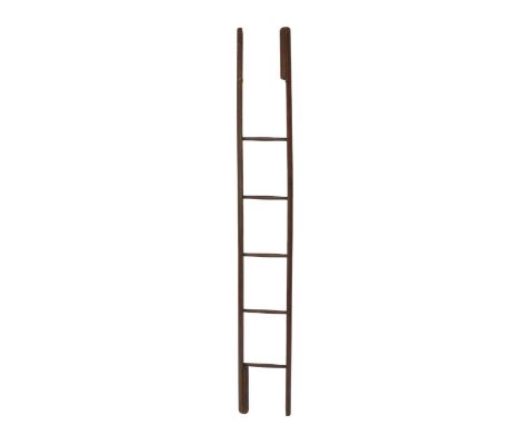A vintage five rung ladder, 218cm high.