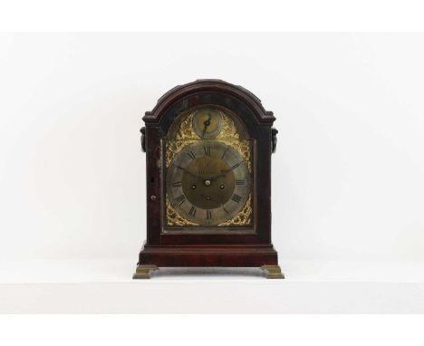 A George III mahogany bracket clock,late 18th century, the arched brass and silvered dial inscribed 'John Collett, Chelsea', 