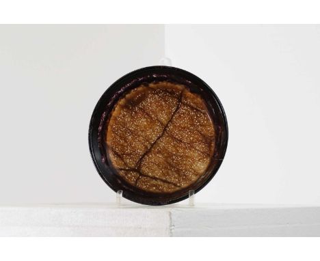 A Derbyshire Blue John dish,19th century, possibly from the Old Tor vein, with an everted rim,15cm diameterProvenance: the pe