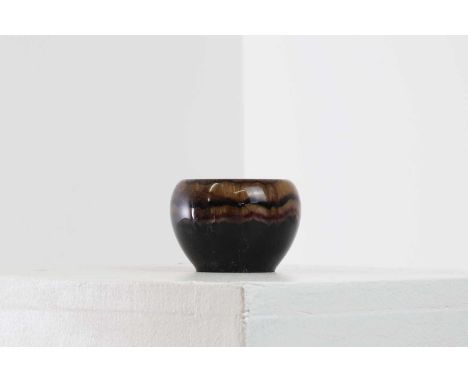 A Derbyshire Blue John bowl,probably late 19th/early 20th century, of tapering ovoid form,8cm diameter5.5cm highProvenance: T