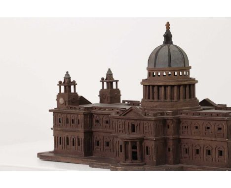 A painted wooden architectural model, early 20th century, of St Paul's Cathedral, 42cm wide25cm deep25cm highCondition Report