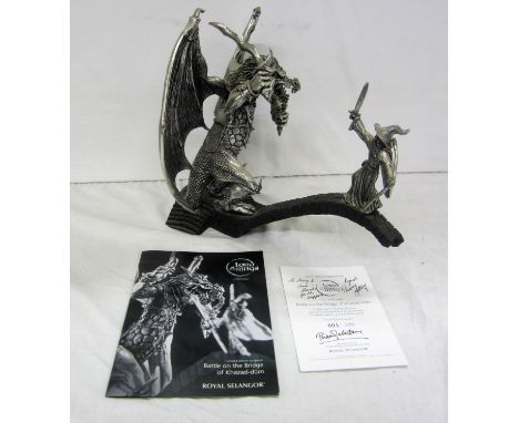 Lord of The Rings Royal Selangor Figure Limited Edition No. 1 of 500 'Battle On The Bridge of Khazad-Dum' sculptured by Graem