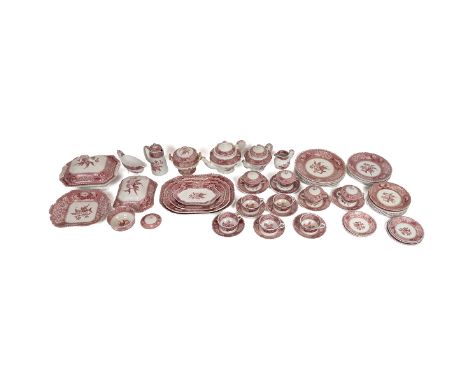 Spode - Pink Camilla part dinner service comprising 68 pieces.