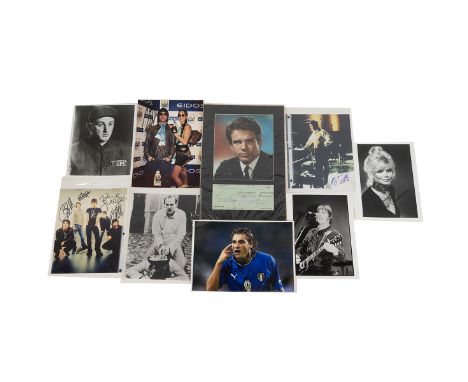 Autographs &nbsp;- entertainment/T.V./film/music intrest - to include signed Warren Beatty cheque, Paul Weller black and whit