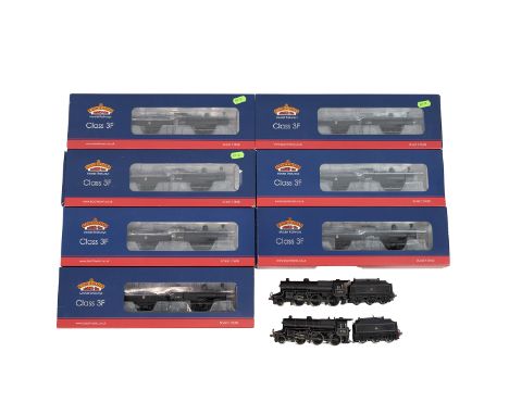 7x boxed Toy Bachmann 00 gauge Model Railway Locomotives. Also 2x DJH boxed locomotives. All LMS colours. (9) 