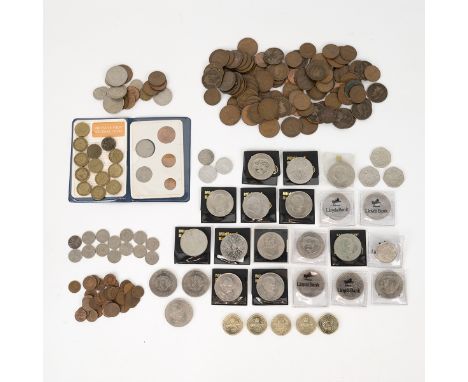 Bronze Pennies and Halfpennies, including some late Victorian issues; a range of pre-decimal base metal coinage including Six