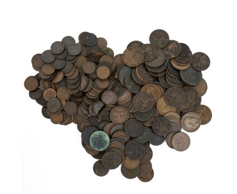 Collection of British copper and bronze coinage, mixed dates, grades and denominations, including Farthings, Pennies and Half
