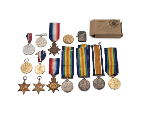 14 x WWI &amp; WWII medals to include the Defence Medal 1914-1918 and 1939-1945 mostly named, one to 1206 SJT F. WILLIAMS W. 