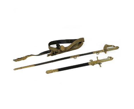 Naval interest - George V 1827 pattern Royal Navy officer's dress sword, midshipman's George V 1879 pattern dirk and naval of