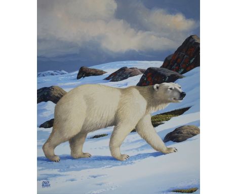 Chuck Ripper (American, B. 1929) "Polar Bear" Signed lower left. Original Gouache painting on Illustration Board. Provenance: