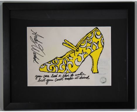 After Andy Warhol, Marker Drawing of Heel. Marker on paper. Sight Size: 7.75 x 11.25 in. Overall Framed Size: 14.25 x 17.5 in