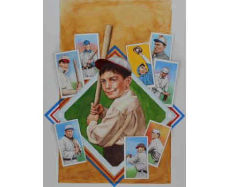 Paul Calle (American, 1928 - 2010) and Chris Calle (American, B. 1961) "1900s - First Baseball World Series" Signed lower rig