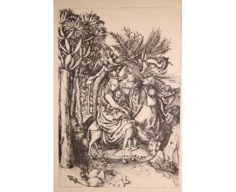 Martin Schongauer "The Flight into Egypt" Engraving on laid paper after the original by master engraver Amand Durand. Origina