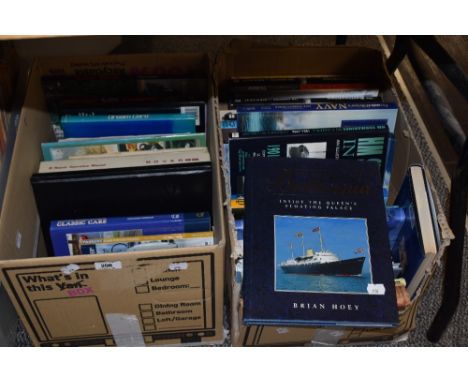 A box of books, of automobile interest including classic cars.