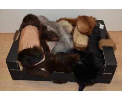 A large collection of vintage and antique fur tippets, collars and trimmings, some unlined, including Ranch mink, Silver mink