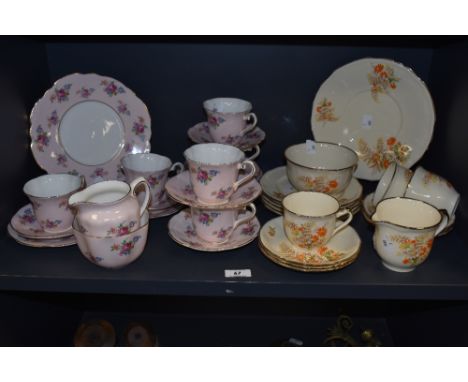 Two vintage part tea sets, including 'Clare' pattern