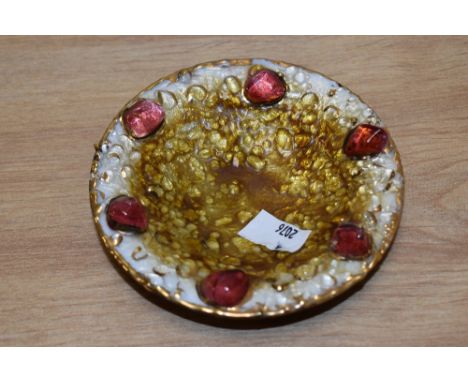A vintage glass pin dish, by Louis Arnaud, Limoge, France.