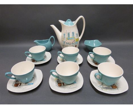 Midwinter Stylecraft tea set in Cannes pattern by Hugh Casson 