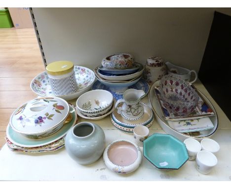 A collection of ceramics including Royal Worcester 'Evesham', Minton Haddon Hall, Portmeirion, Royal Winton 'Chintz', Masons,