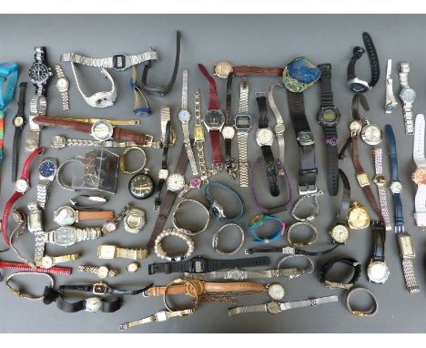 Over 80 various ladies and gentleman's wristwatches including Timex, Swatch, Casio, Seiko, Baby-G, Smiths etc