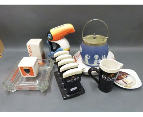 A collection of Guinness-related and other ceramics to include Carltonware shaker, toast rack etc