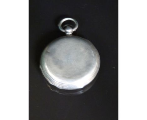 Adams of 15 Canon Street, London hallmarked silver half hunter pocket watch with with Roman numerals and blued hands to the w