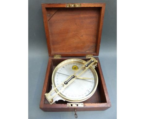 A G Mason & Co Victorian brass mining surveyor's dial or compass, max diameter 24cm, in original case