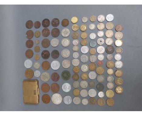 A small interesting collection of overseas and UK coinage, 19thC onwards to include silver content, 1965 Canada dollar and a 