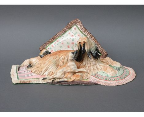 A large continental ceramic Afghan hound