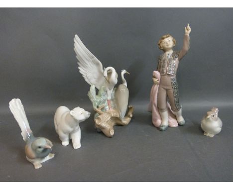 Lladro and Nao figures including a young matador 