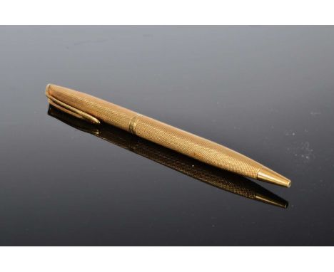A Waterman's 18ct gold biro pen, 26.2g, with engine turned body with French strike marks