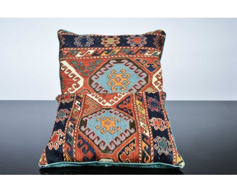 A pair of vintage Turkoman style carpet pillows, 37cm (2)
