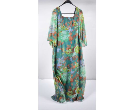 Six vintage womens long dresses,  by Cresta (1) Eriko (1) Petito (1) Three unknown designers , in various sizes 14 - 16, all 