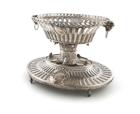 A George III and William IV silver centrepiece, by John Wakelin &amp; Robert Garrard, London 1795, the central section with a