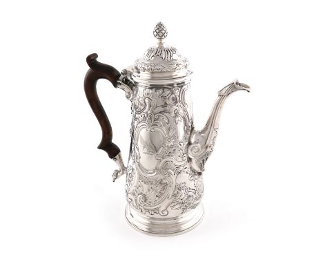 A George II silver coffee pot for the Scottish market, by Thomas Whipham, London 1747, also marked for Ker and Dempster, Edin