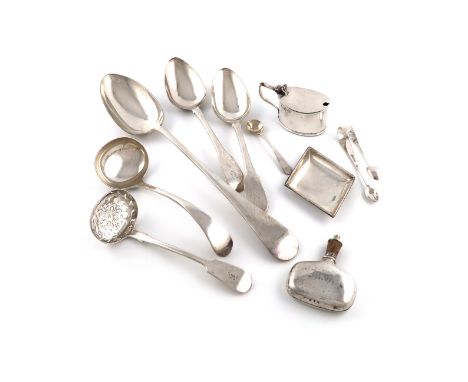 A mixed lot of silver items, various dates and makers, comprising: an Old English pattern basting spoon and sauce ladle, Shef