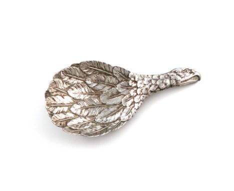 A George IV silver eagle's wing caddy spoon, by Joseph Willmore, Birmingham 1828, the handle modelled as the eagle's head, te