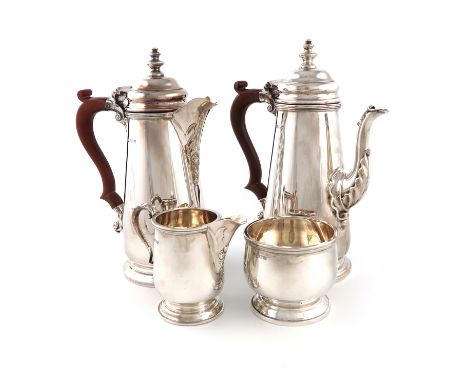 A four-piece silver coffee set, by Charles S Green &amp; Co Ltd., Birmingham 1961-64, in the mid 18th century manner, taperin