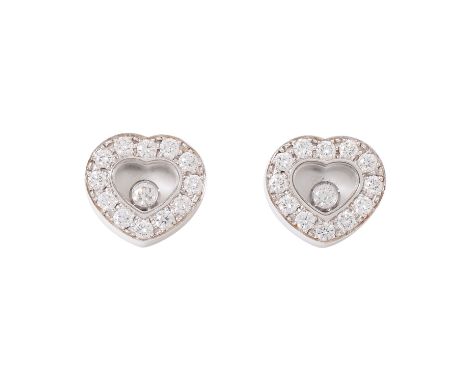 CHOPARD Herzohrringe "Happy Diamonds" mit Brillanten zus. ca. 0,6 ct, ca. FW-WEISS (G-H)/VS, WG 18K, 7,4 g, 21. Jh., guter Er
