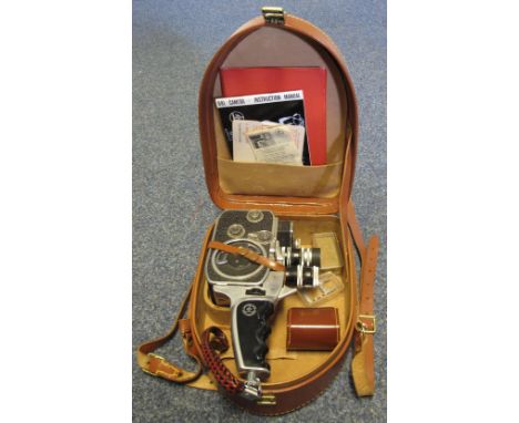 Vintage Volex cine camera in its original case with manual and accessories.