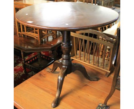 19th Century oak tilt top tripod table.