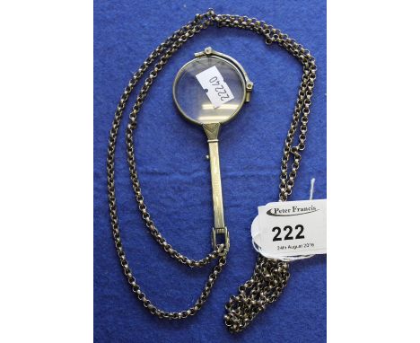 Art Deco white metal lorgnette.