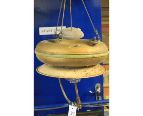 Vintage brass and aluminium hanging Tilley lamp.