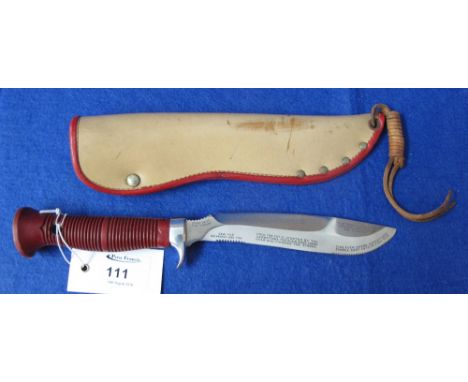 Puma Sea Hunter fisherman's knife with rubber grip and scabbard. CONDITION REPORT: Serial no: 39382