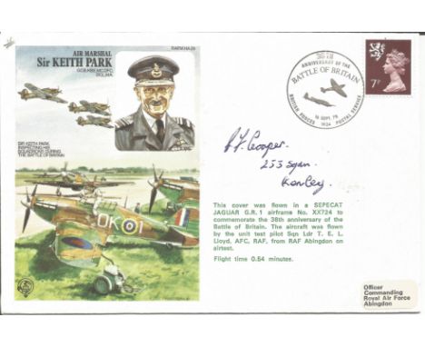 WW2 BOB fighter pilot S F Cooper 233 sqn signed Keith Park cover. Single vendor Battle of Britain RAF Collection. Good condit