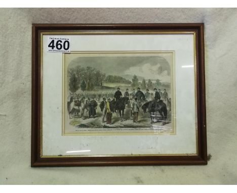 Framed lithograph print of the Civil War in America showing General Stoneman, 47 x 56 cm 