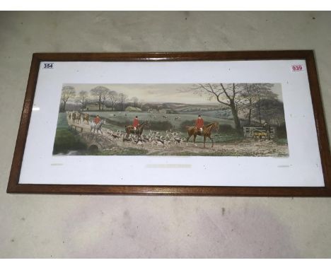 "Off to the Meet" engraving by C. R. Stock after painting by E A S Douglas. Published 1889 by Arthur Ackerman, framed and gla
